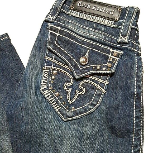 Rock Revivel Jen Boot Jeans 25/31 - Picture 2 of 5